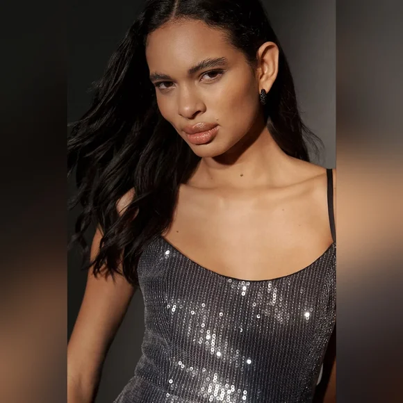 Anthropologie Hutch Sleeveless Animal Print Sequin Romper - Picture 3 of 4